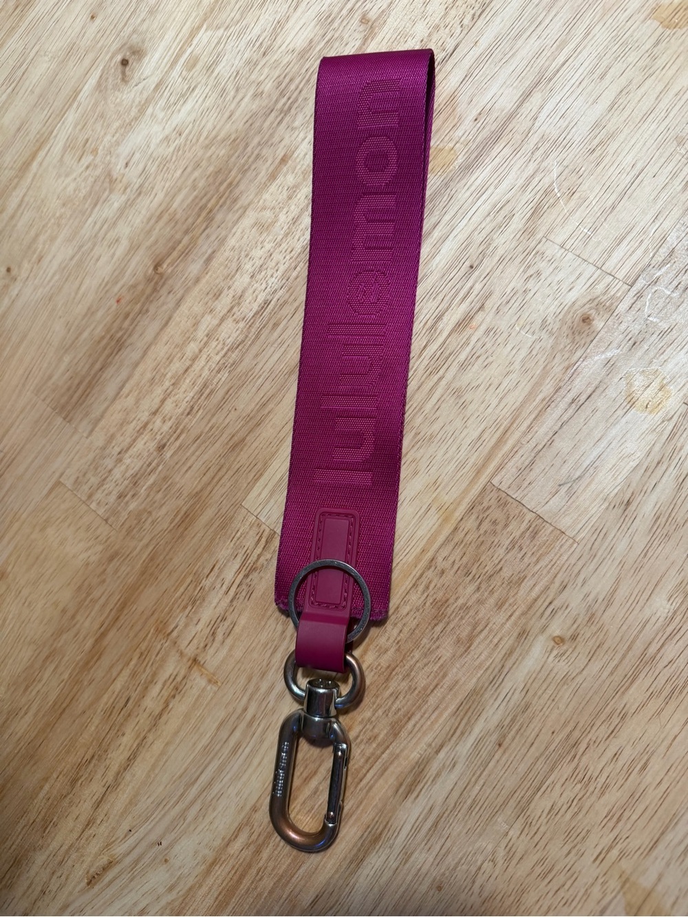 lululemon athletica Pink Magenta Key Lanyard with Silver Hardware